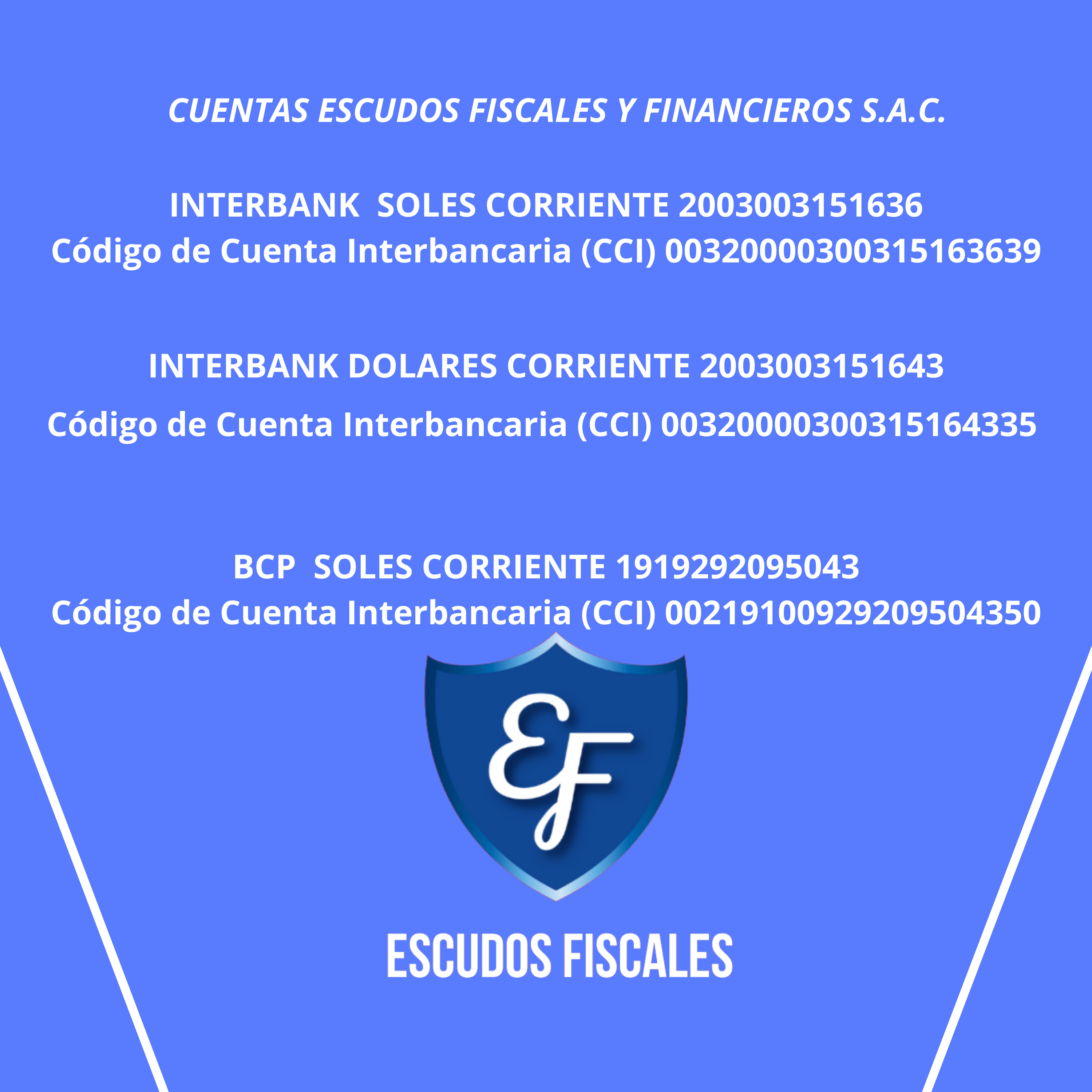 CUENTAS ESCUDOS FISCALES Y FINANCIEROS S.A.C.